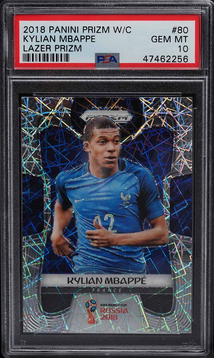 2018 Panini Prizm World Cup Lazer Kylian Mbappe ROOKIE #80 PSA 10 GEM MINT
