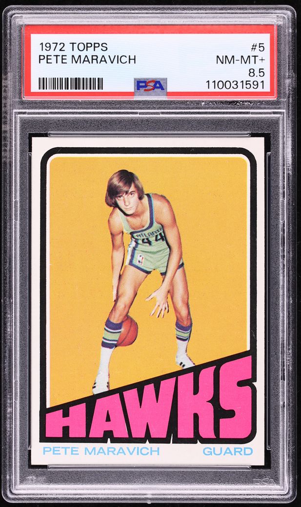1972 Topps Basketball Pete Maravich #5 PSA 8.5 NM-MT+