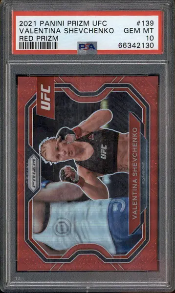 2021 Panini Prizm UFC Red Prizm #139 Valentina Shevchenko /275 PSA 10