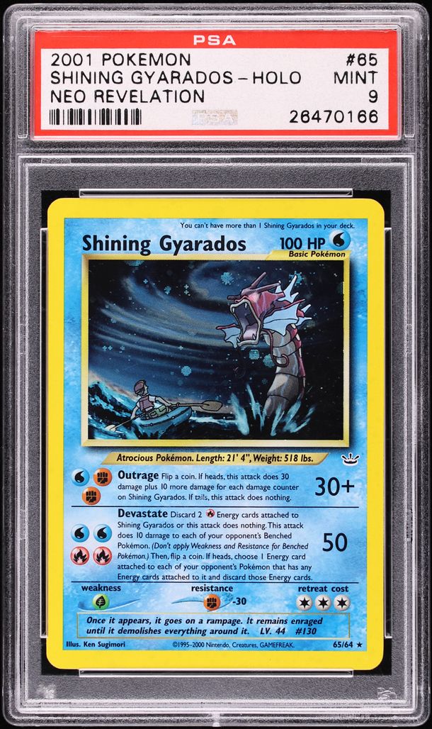 2001 Pokemon Neo Revelation Holo Shining Gyarados #65 PSA 9 MINT