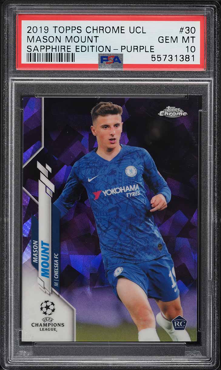 2019 Topps Chrome UEFA Sapphire Purple Mason Mount ROOKIE /25 #30 PSA 10 GEM