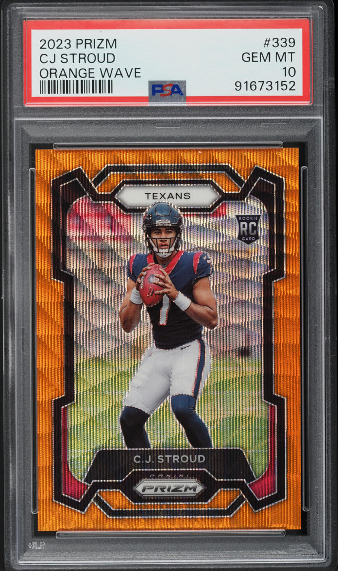 2023 Panini Prizm Orange Wave C.J. Stroud ROOKIE /60 #339 PSA 10 GEM MINT
