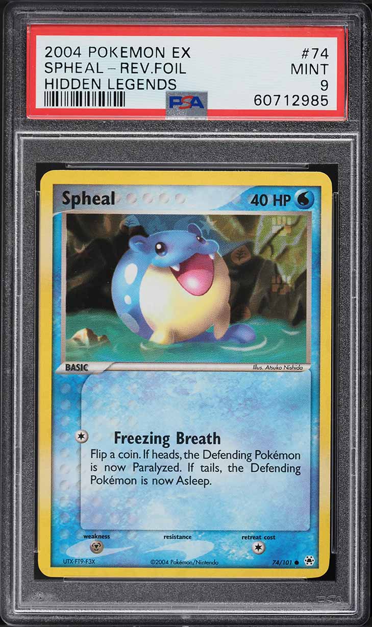 2004 Pokemon EX Hidden Legends Reverse Holo Spheal #74 PSA 9 MINT