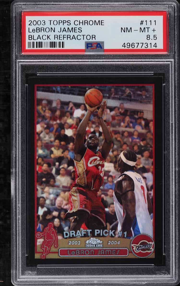 2003 Topps Chrome Black Refractor LeBron James ROOKIE RC /500 PSA 8.5 NM-MT+