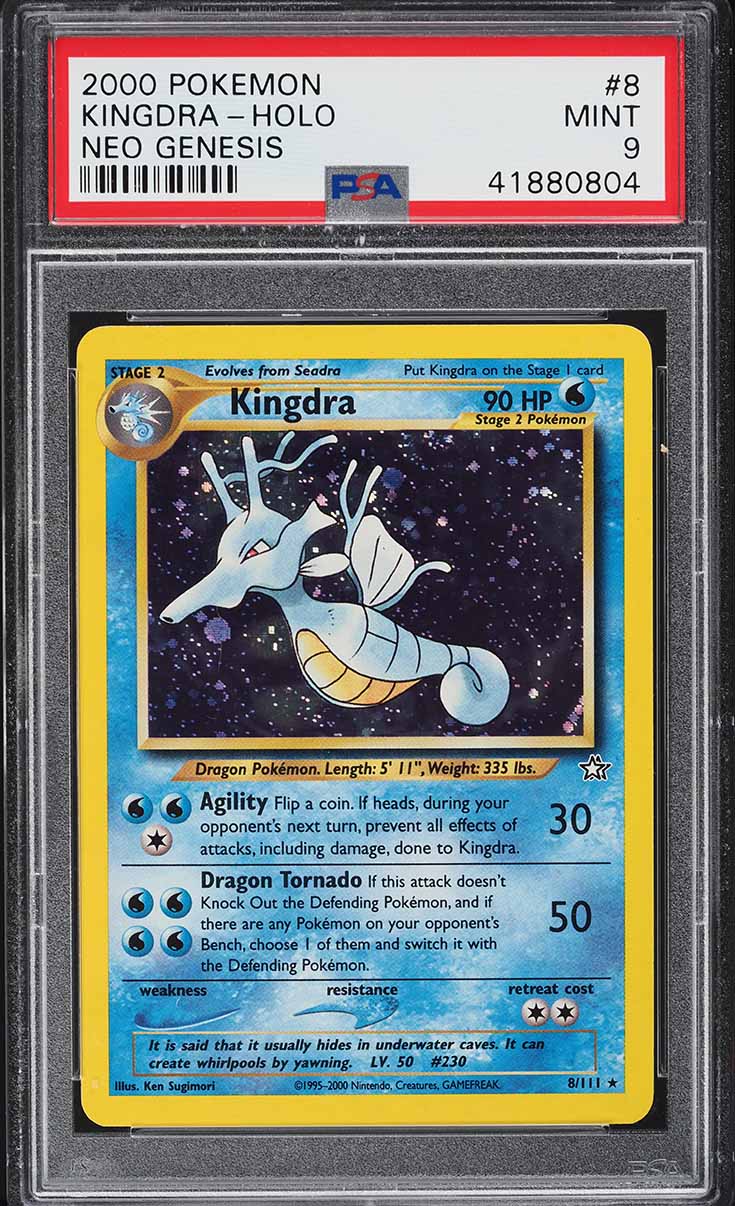 2000 Pokemon Neo Genesis Holo Kingdra #8 PSA 9 MINT