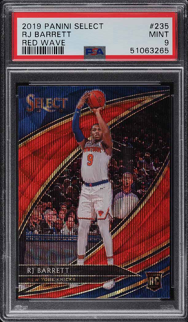 2019 Select Courtside Red Wave Prizm RJ Barrett ROOKIE #235 PSA 9 MINT