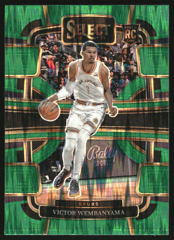 2023-24 Panini Select Green Shock Prizms #87 Victor Wembanyama RC Rookie