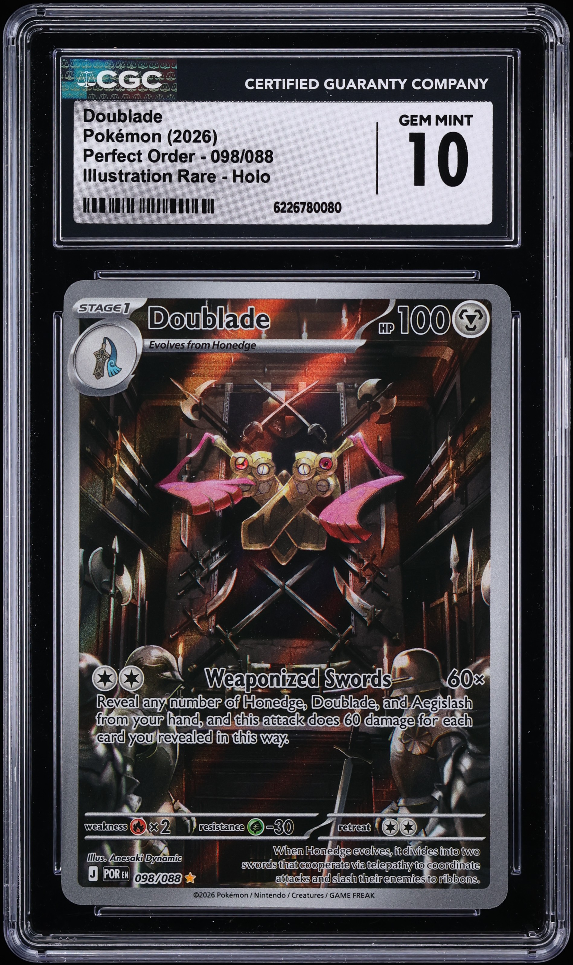 2026 Pokemon Mega Evolution Perfect Order IR Doublade #98 CGC 10 GEM MINT