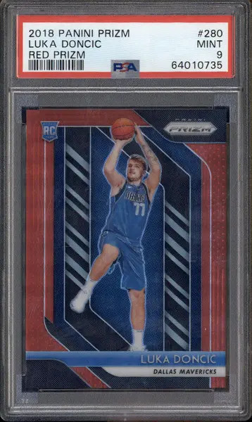 2018-19 Panini Prizm Prizms Red #280 Luka Doncic RC /299 PSA 9