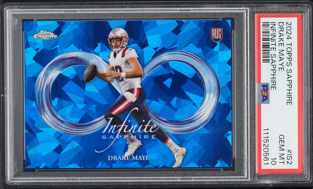 2024 Topps Chrome Sapphire Infinite Sapphire Drake Maye ROOKIE #IS2 PSA 10 GEM