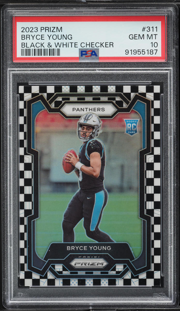 2023 Panini Prizm Black & White Checker Bryce Young ROOKIE #311 PSA 10 GEM MINT
