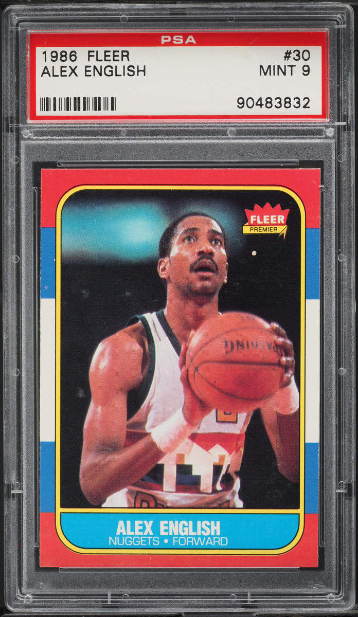 1986 Fleer Basketball Alex English #30 PSA 9 MINT