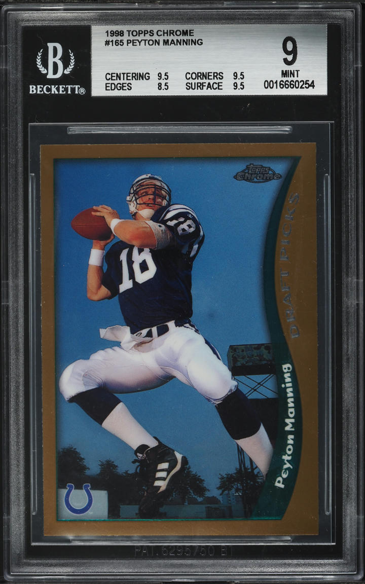 1998 Topps Chrome Peyton Manning ROOKIE #165 BGS 9 MINT