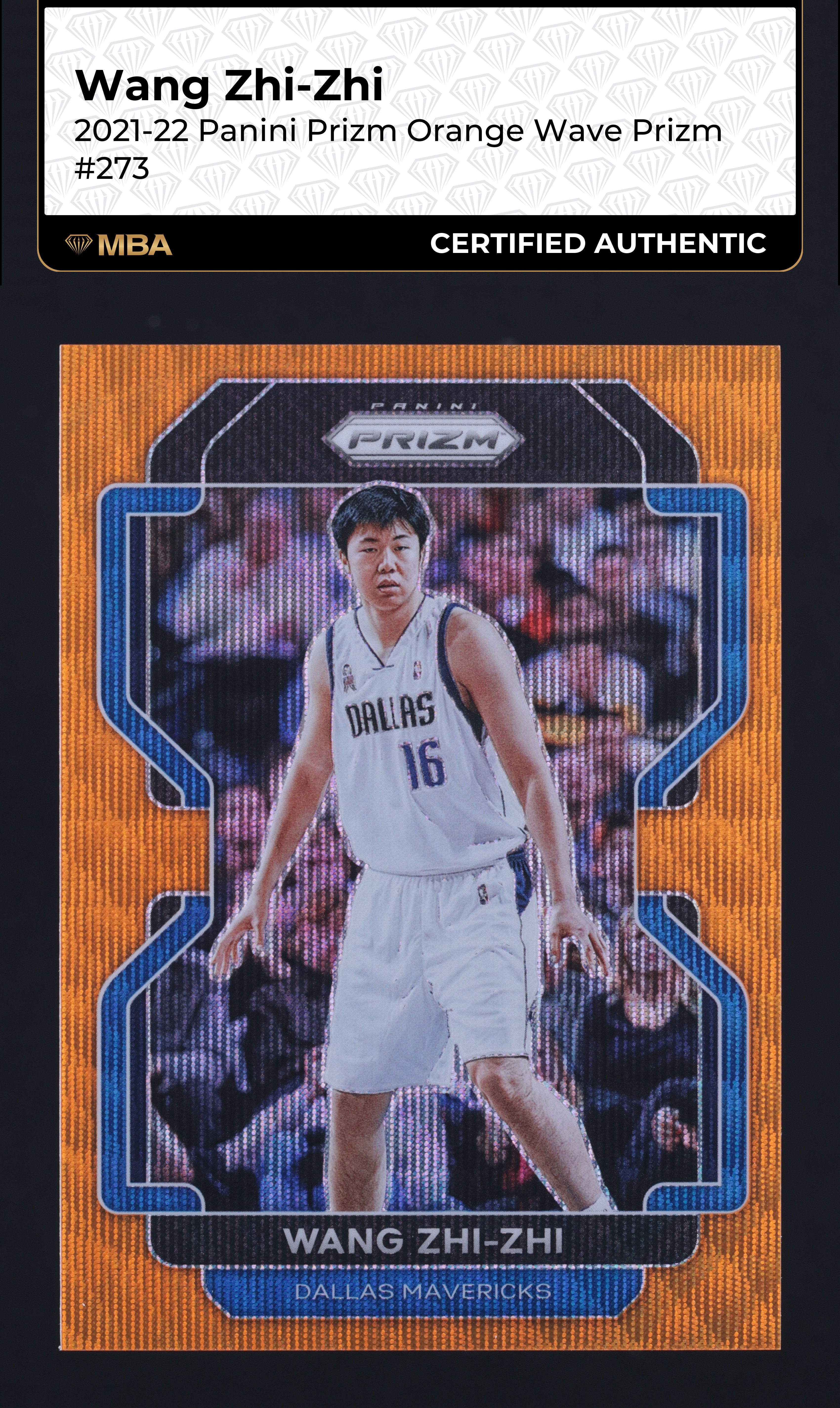 2021 Panini Prizm Orange Wave Wang Zhi-Zhi /60 #273 MBA AUTH