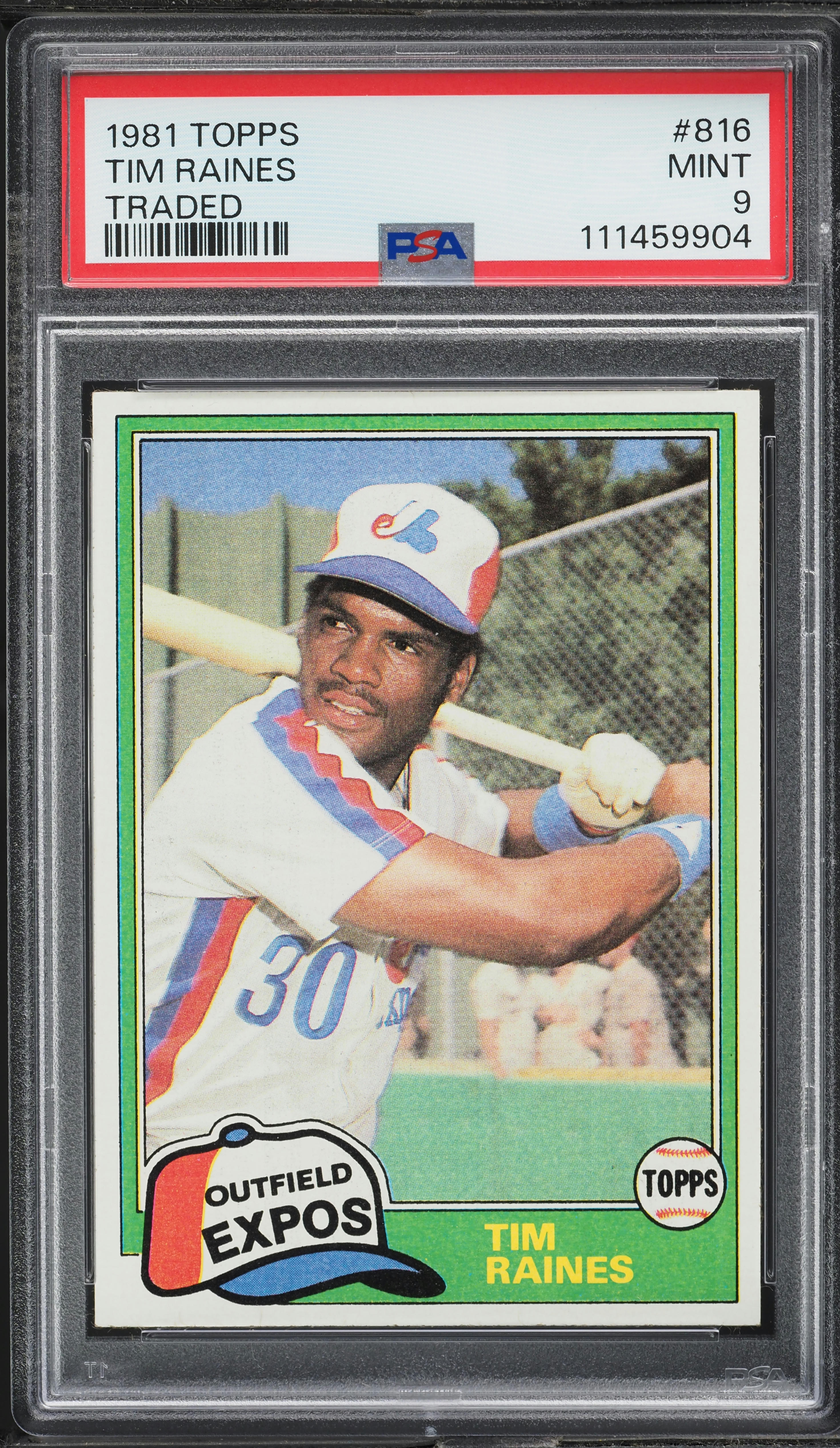 1981 Topps Traded Tim Raines ROOKIE #816 PSA 9 MINT