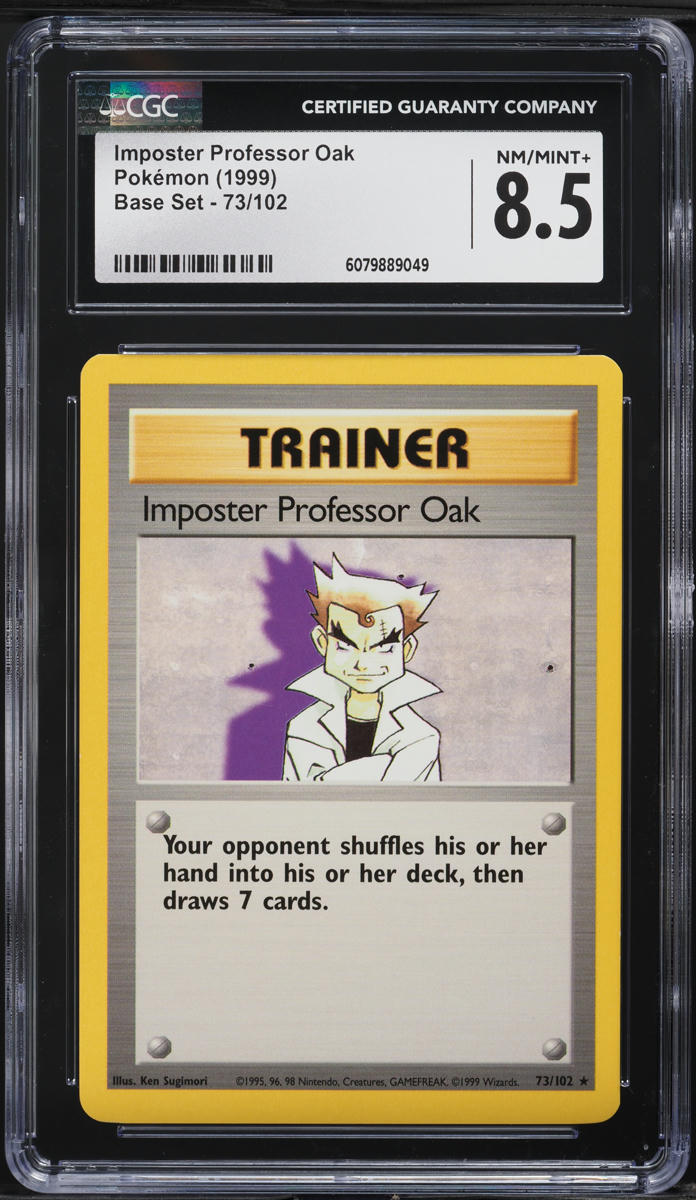 1999 Pokemon Base Set Imposter Professor Oak #73 CGC 8.5 NM-MT+