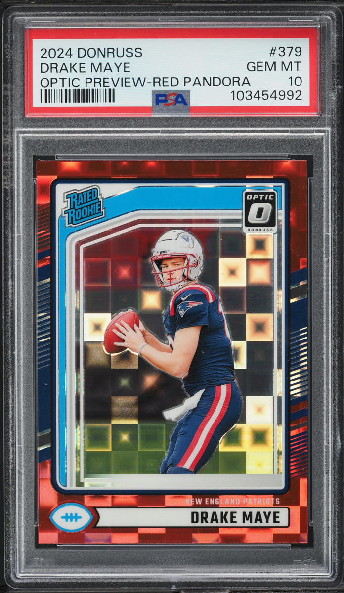 2024 Donruss Optic Preview Red Pandora Drake Maye ROOKIE #379 PSA 10 GEM MINT