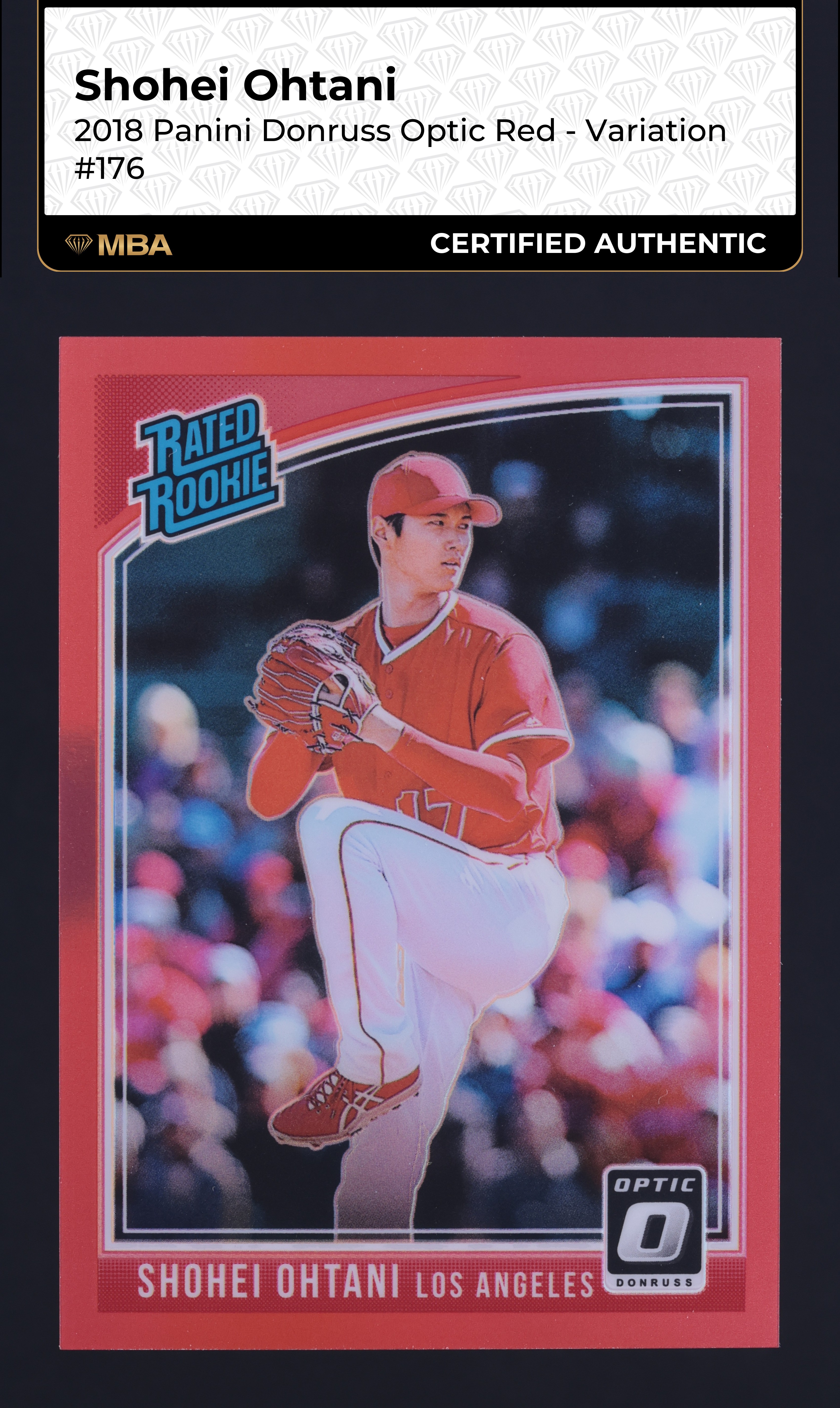 2018 Donruss Optic Red Variation Shohei Ohtani ROOKIE /99 #176 MBA AUTH
