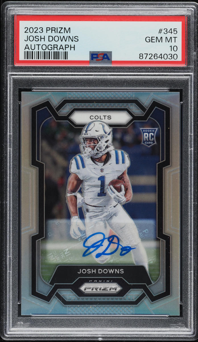 2023 Panini Prizm Silver Josh Downs ROOKIE AUTO #345 PSA 10 GEM MINT
