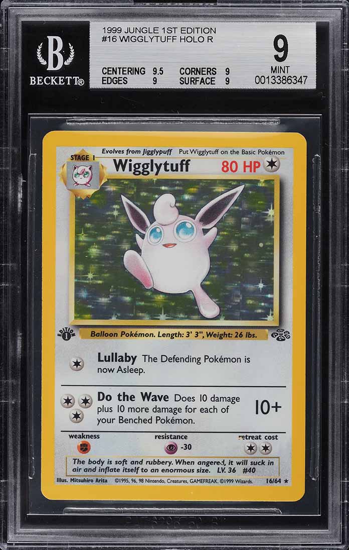 1999 Pokemon Jungle 1st Edition Holo Wigglytuff  #16 BGS 9 MINT