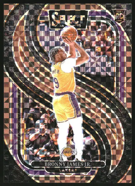 2024-25 Panini Select Premier Bronze Checker Prizm #179 Bronny James Jr. RC /49