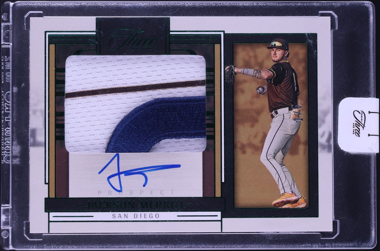 2024 Panini Three And Two Emerald Jackson Merrill ROOKIE PATCH AUTO 1/5 #PJA-JM