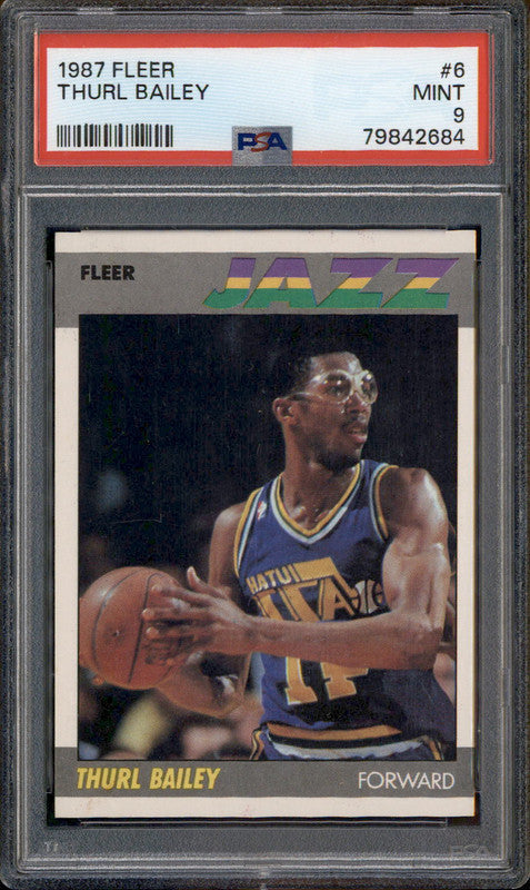 1987 Fleer #6 Thurl Bailey PSA 9