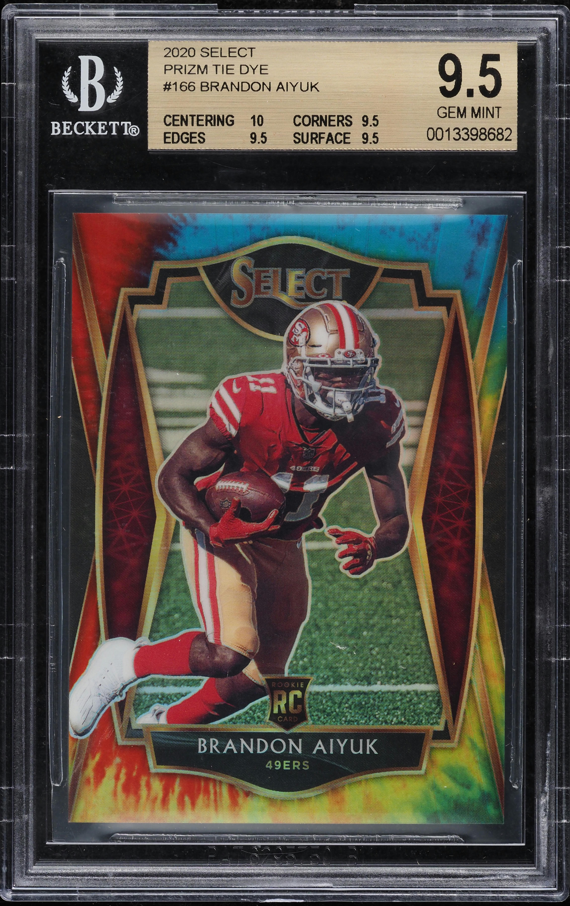 2020 Select Premier Level Prizm Tie Dye Brandon Aiyuk RC /25 #166 BGS 9.5 GEM