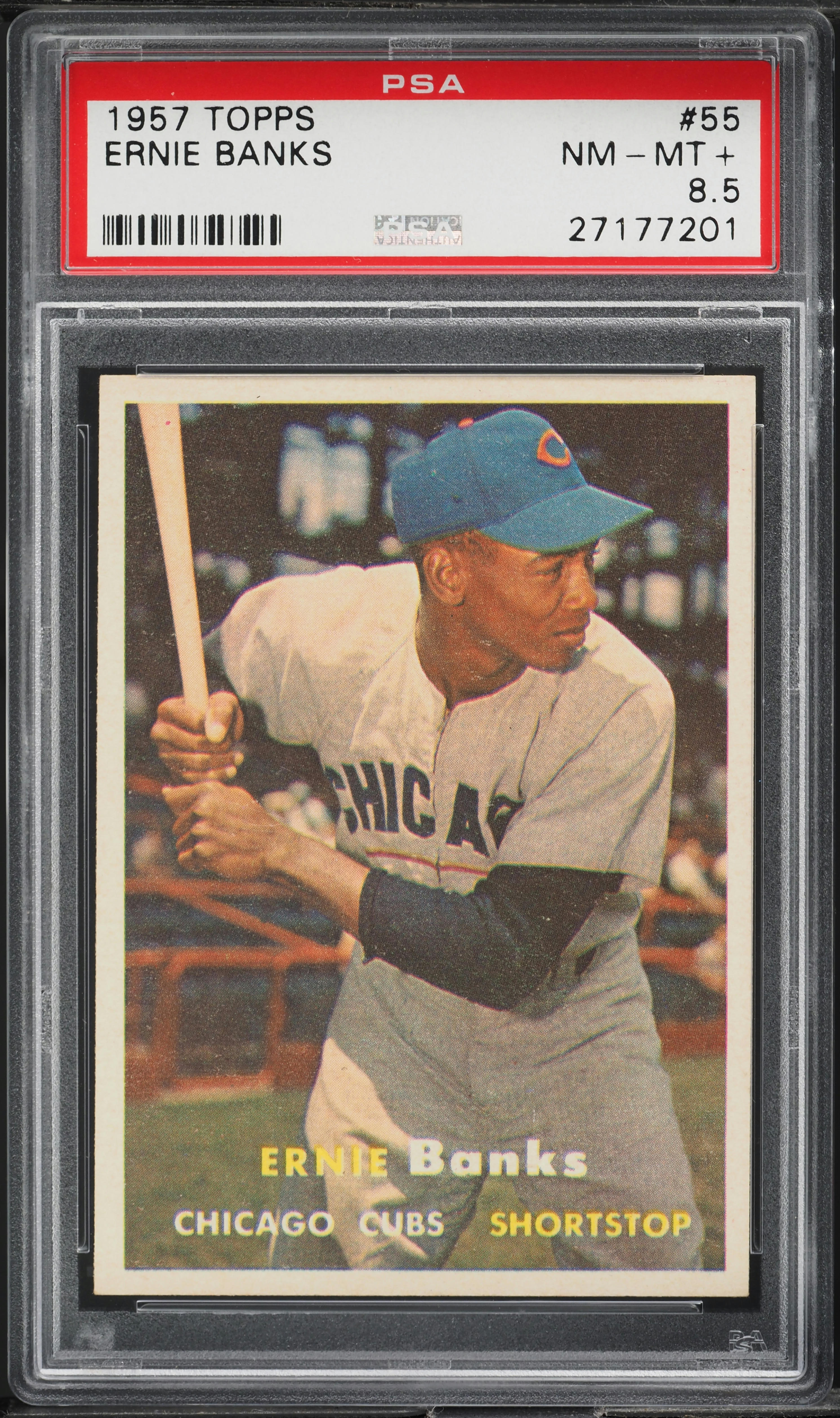 1957 Topps Ernie Banks #55 PSA 8.5 NM-MT+