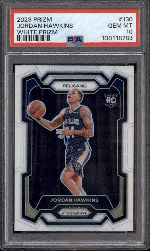 2023 Panini Prizm White Prizm #130 Jordan Hawkins RC /175 PSA 10