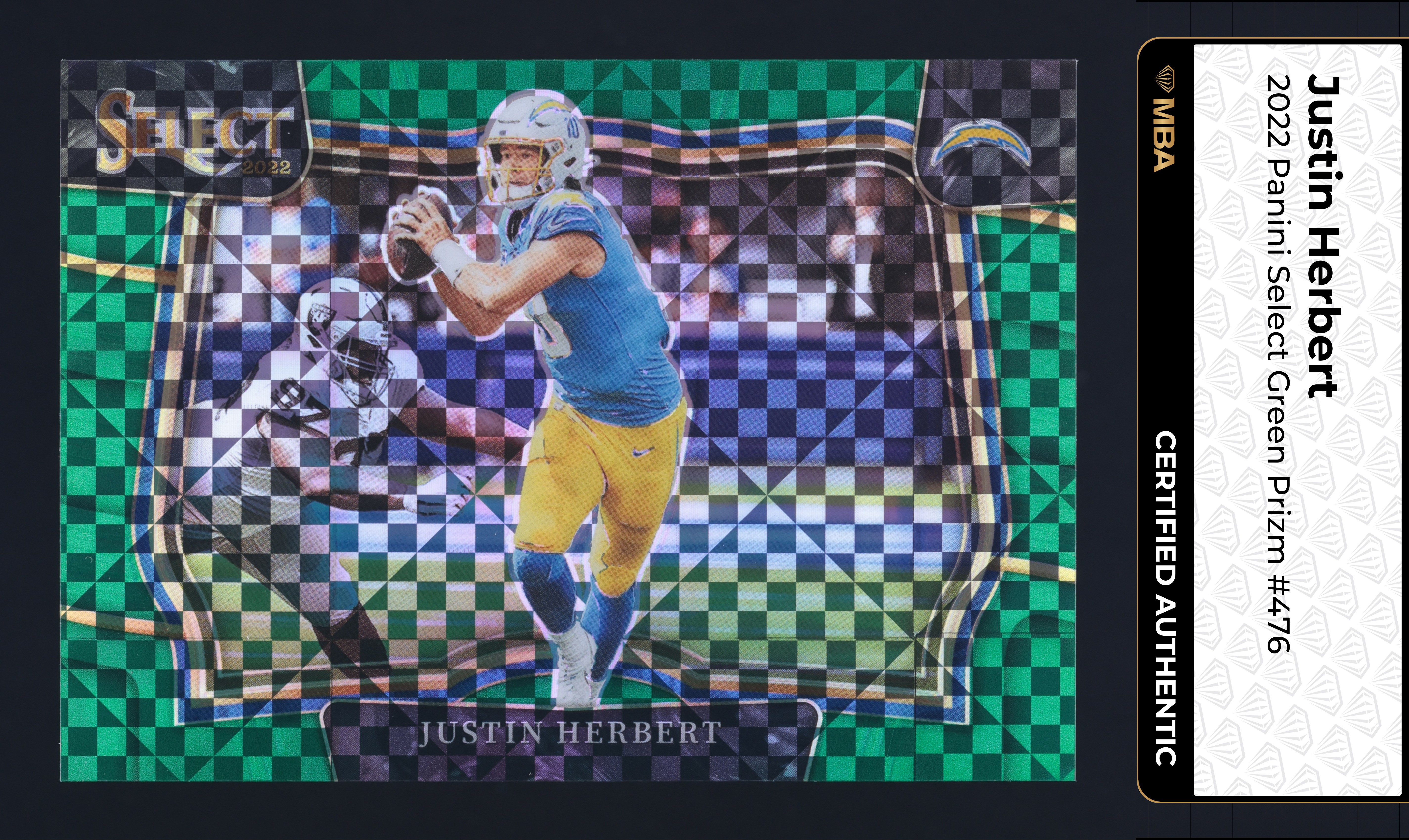 2022 Select Field Level Green Prizm Justin Herbert /5 #476 MBA AUTH