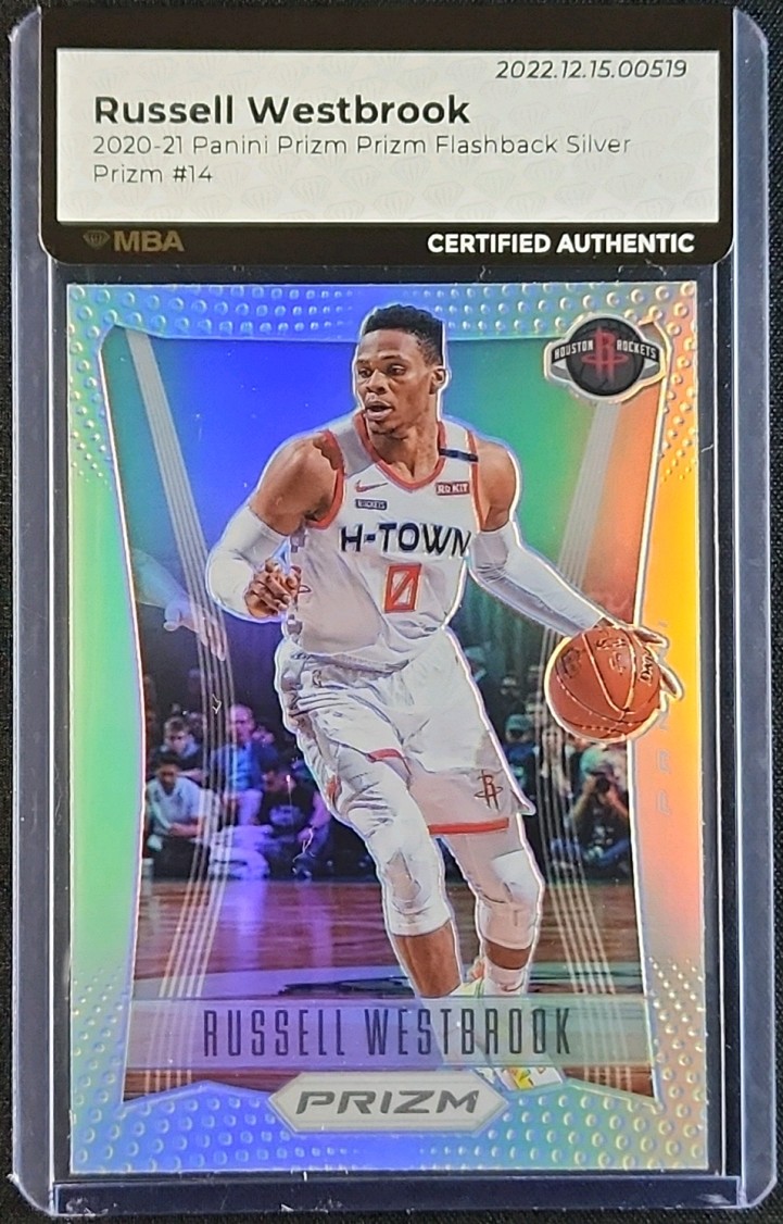 2020 Panini Prizm Flashback Silver Prizms Russell Westbrook #14 MBA AUTH