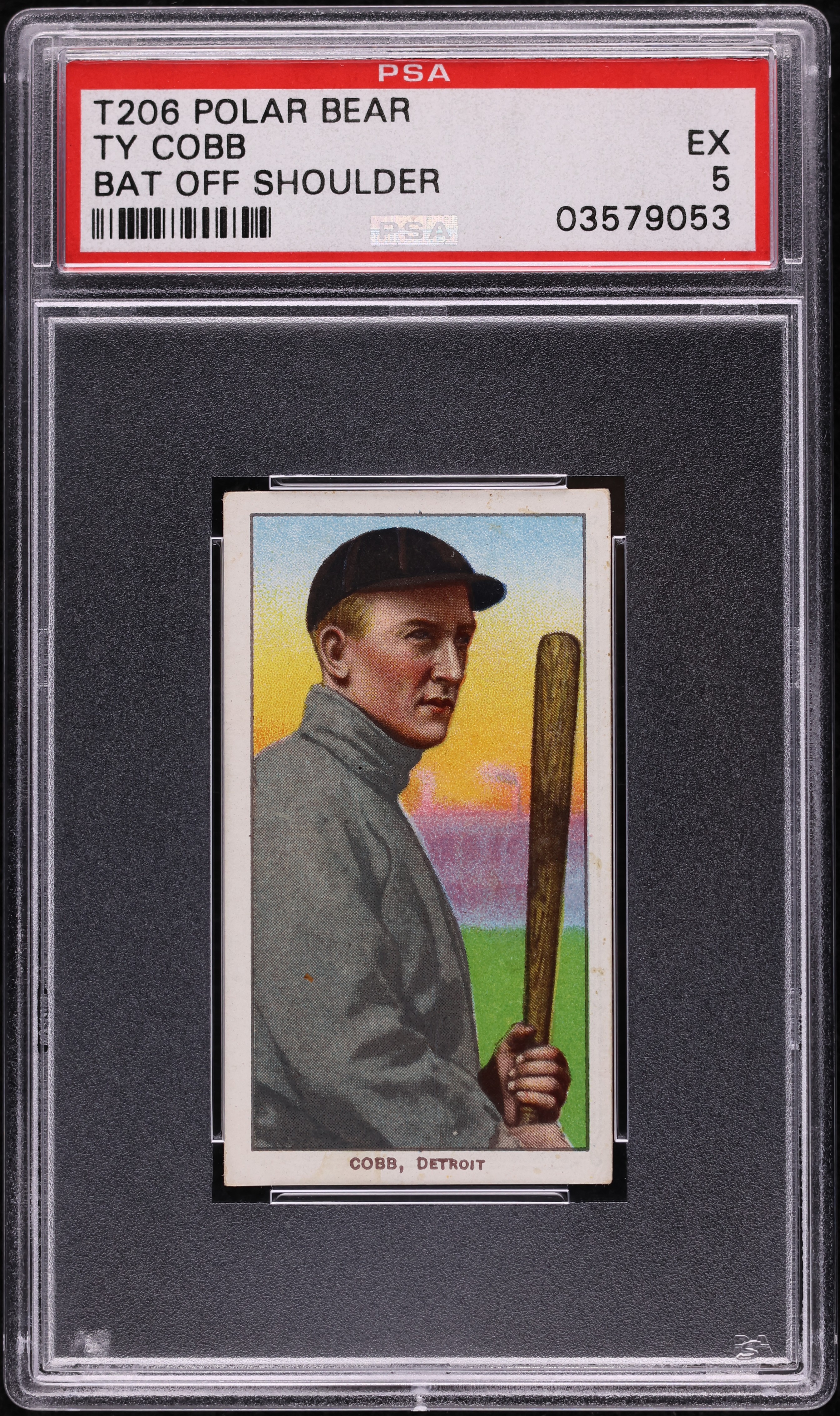 1909-11 T206 Ty Cobb BAT OFF SHOULDER, POLAR BEAR PSA 5 EX