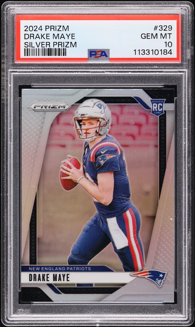 2024 Panini Prizm Silver Drake Maye ROOKIE #329 PSA 10 GEM MINT