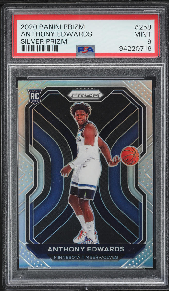 2020 Panini Prizm Silver Anthony Edwards ROOKIE #258 PSA 9 MINT