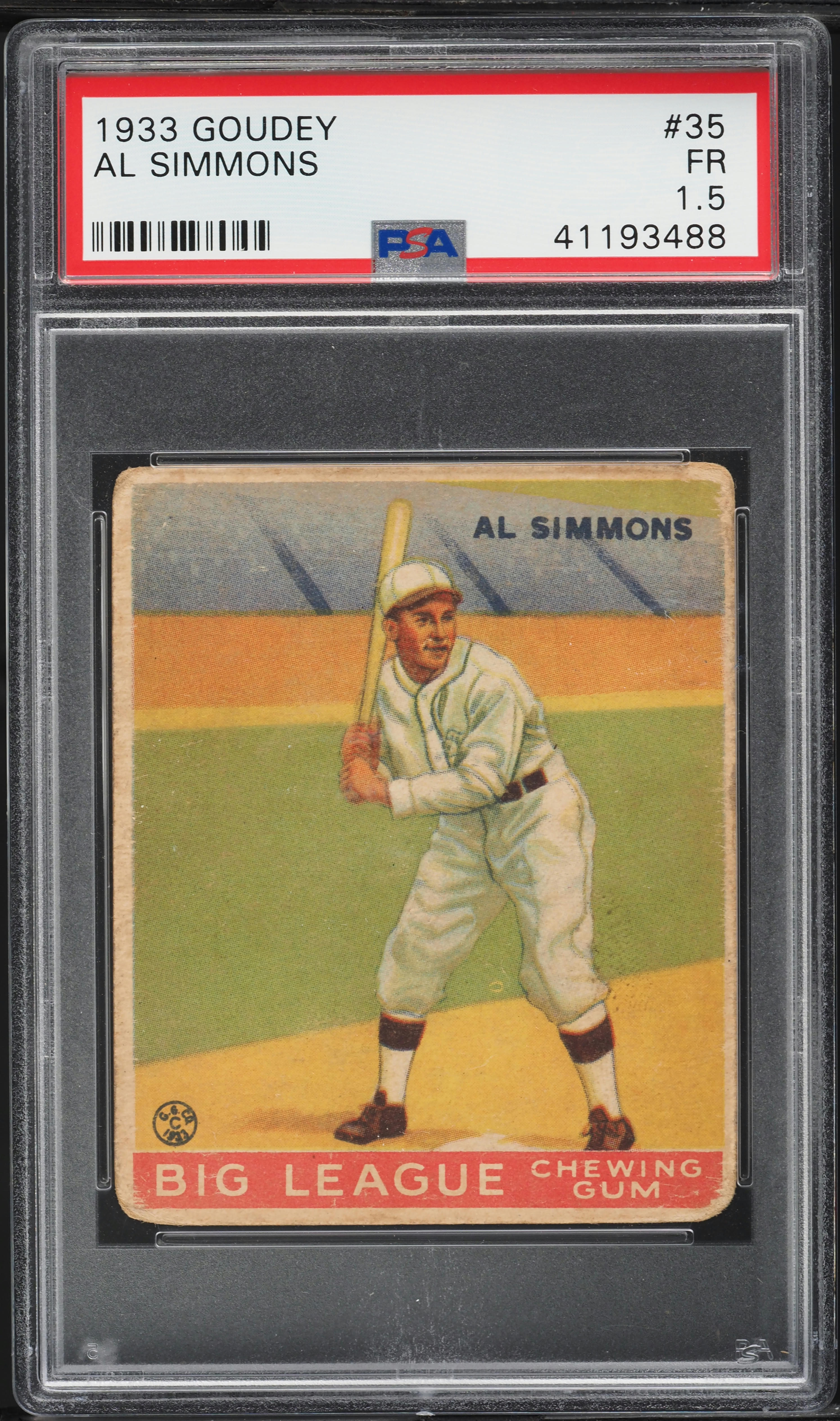 1933 Goudey Al Simmons #35 PSA 1.5 FR