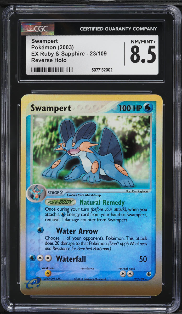 2003 Pokemon EX Ruby & Sapphire Reverse Holo Swampert #23 CGC 8.5 NM-MT+