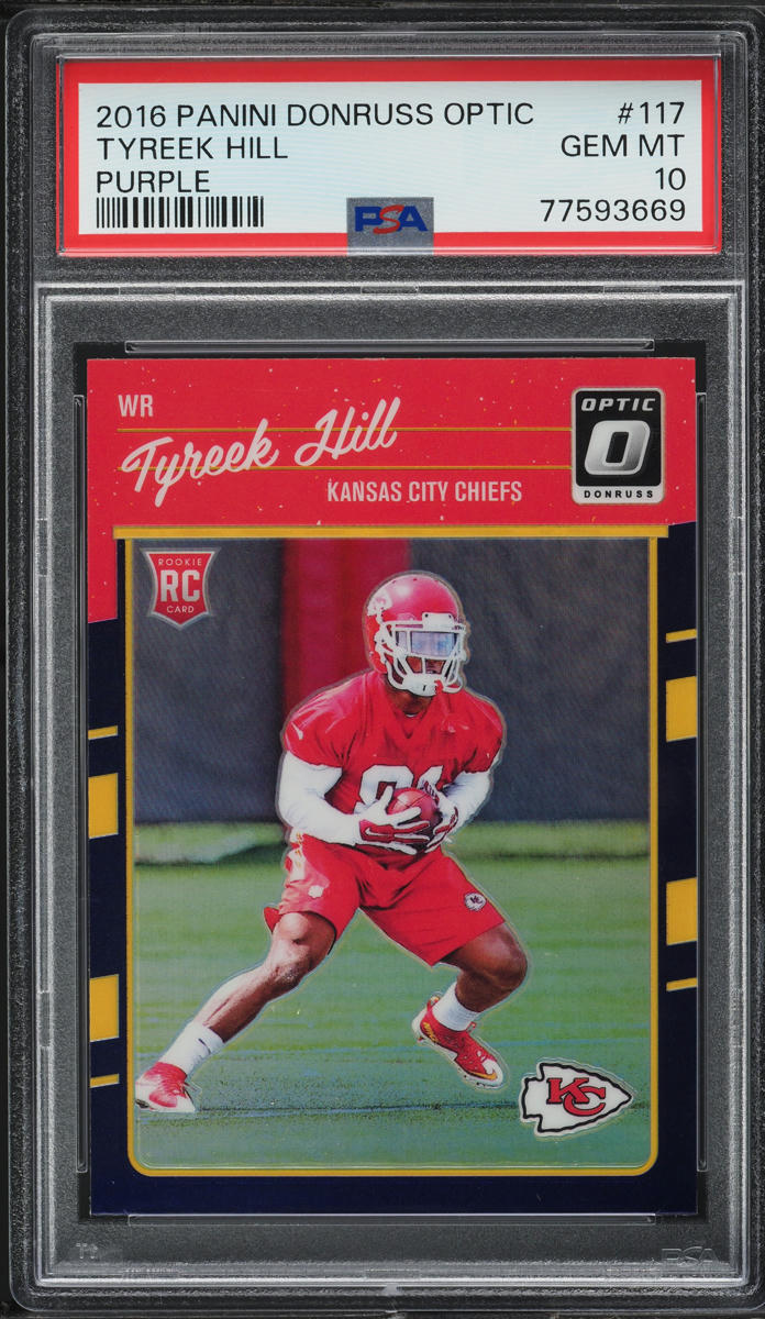 2016 Donruss Optic Purple Tyreek Hill ROOKIE #117 PSA 10 GEM MINT