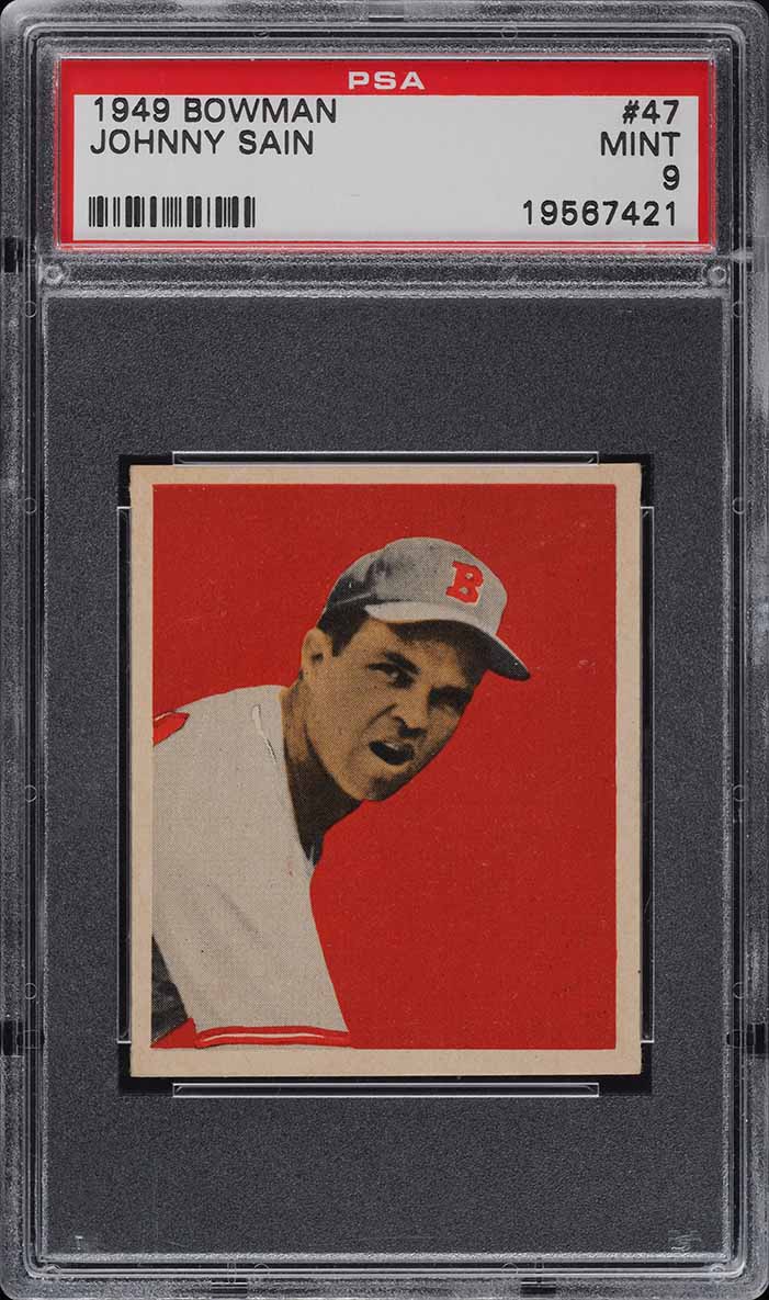1949 Bowman Johnny Sain #47 PSA 9 MINT