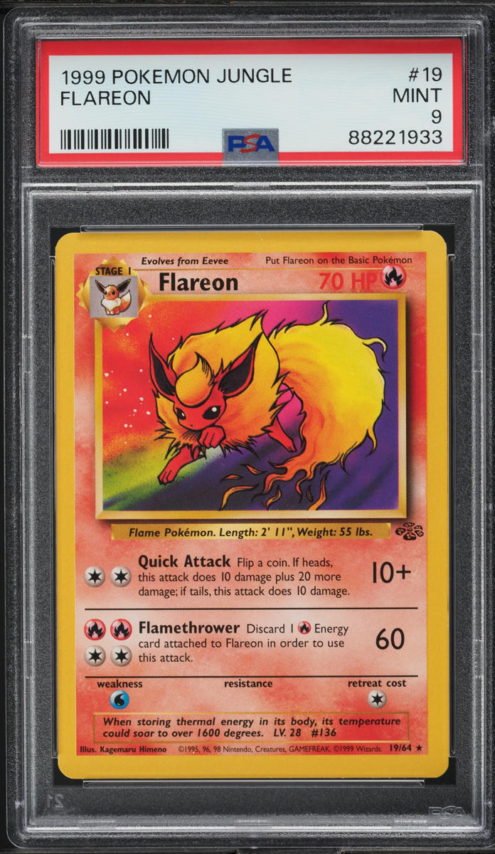 1999 Pokemon Jungle Flareon #19 PSA 9 MINT