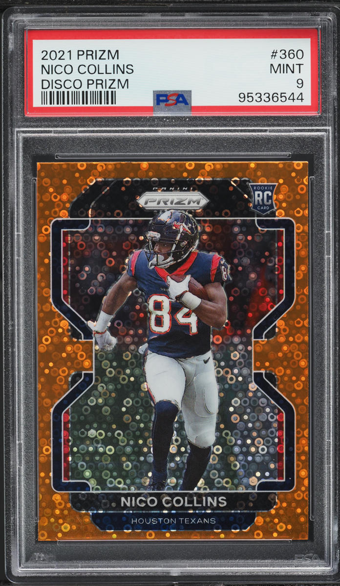 2021 Panini Prizm Disco Nico Collins ROOKIE #360 PSA 9 MINT