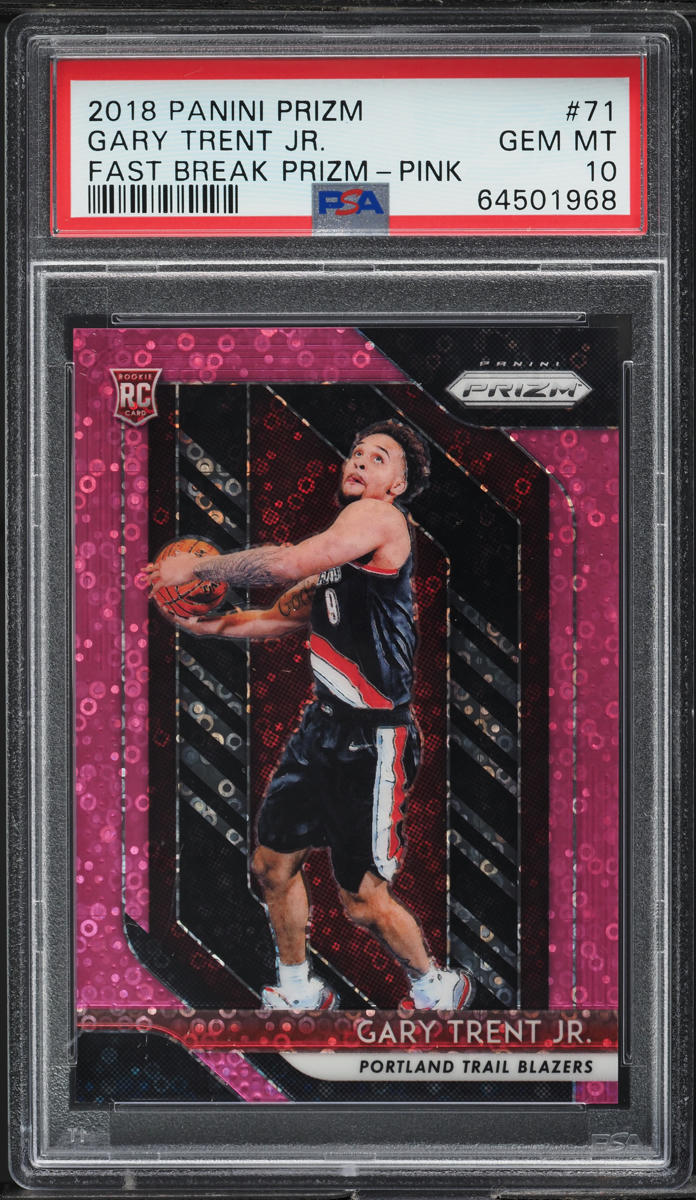 2018 Panini Prizm Fast Break Pink Gary Trent Jr. ROOKIE /50 #71 PSA 10 GEM MINT