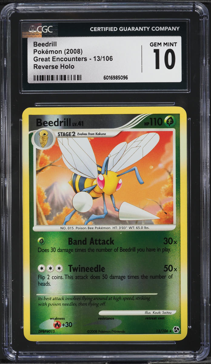 2008 Pokemon Diamond & Pearl Great Encounters Reverse Holo Beedrill #13 CGC 10
