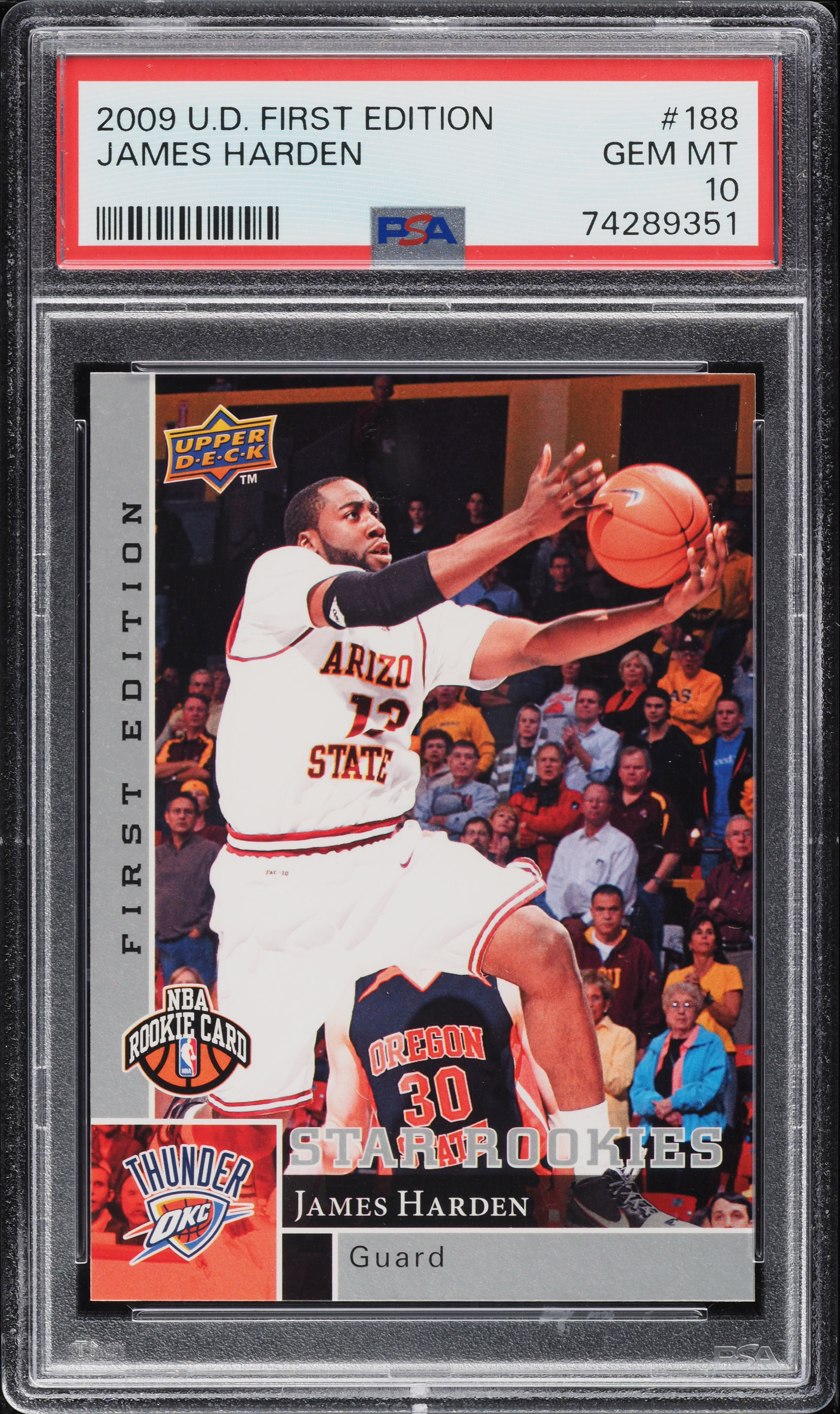 2009 Upper Deck First Edition James Harden ROOKIE #188 PSA 10 GEM MINT