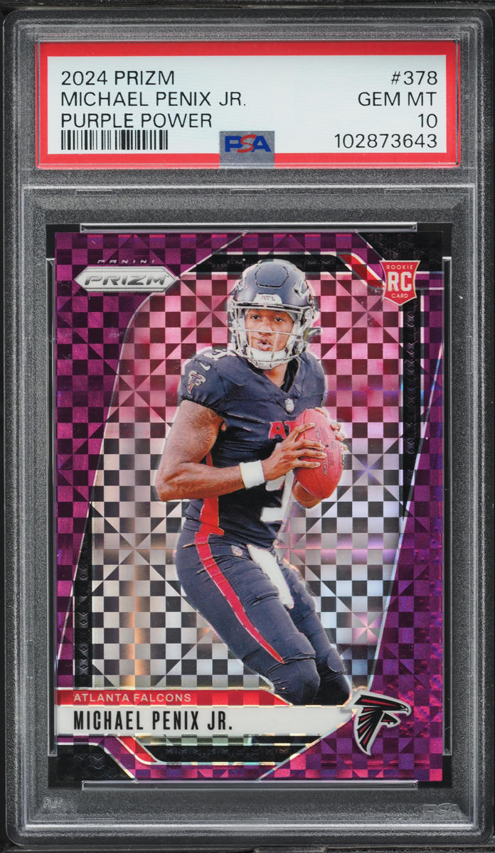 2024 Panini Prizm Purple Power Michael Penix Jr. ROOKIE /49 #378 PSA 10 GEM MINT