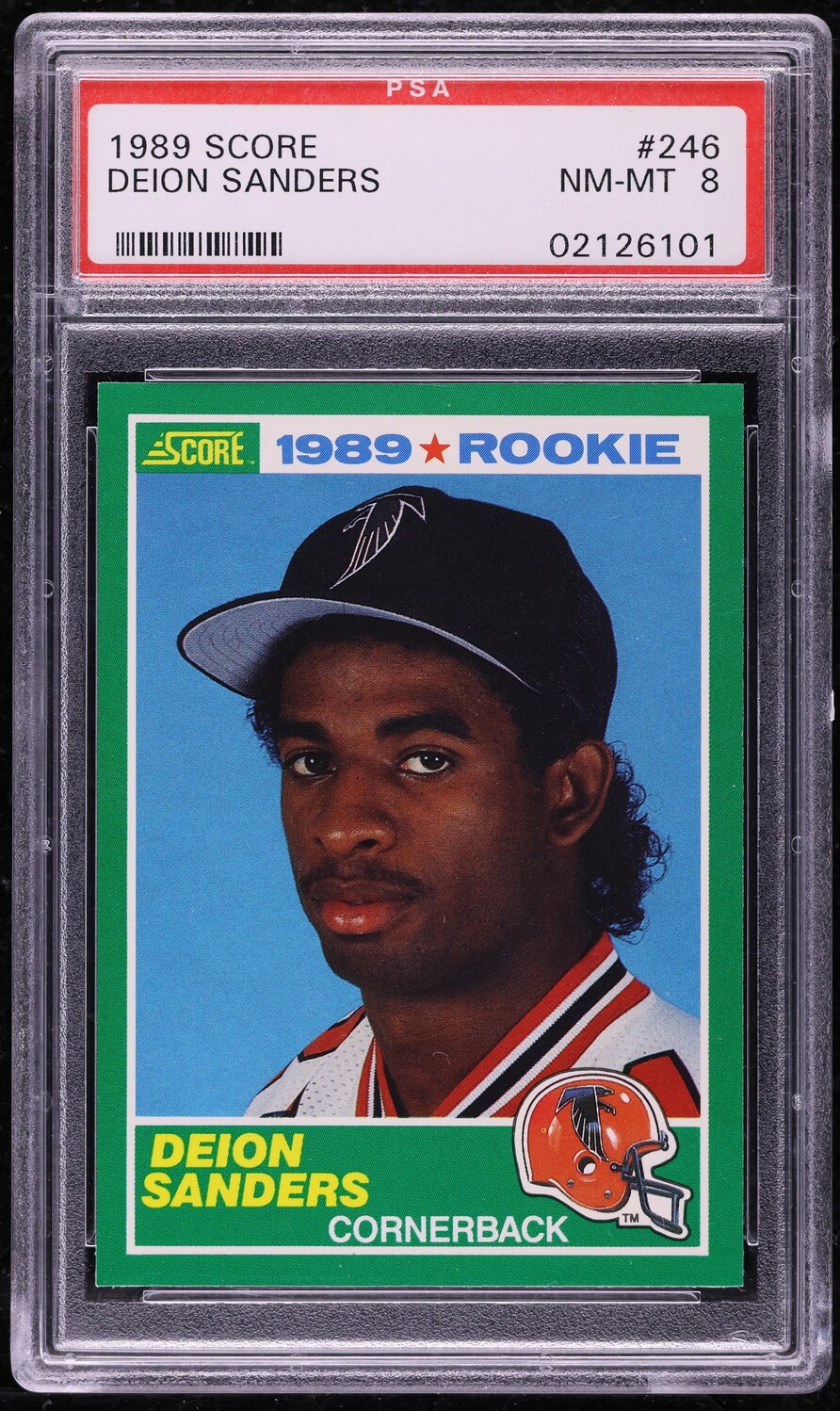 1989 Score Football Deion Sanders ROOKIE #246 PSA 8 NM-MT