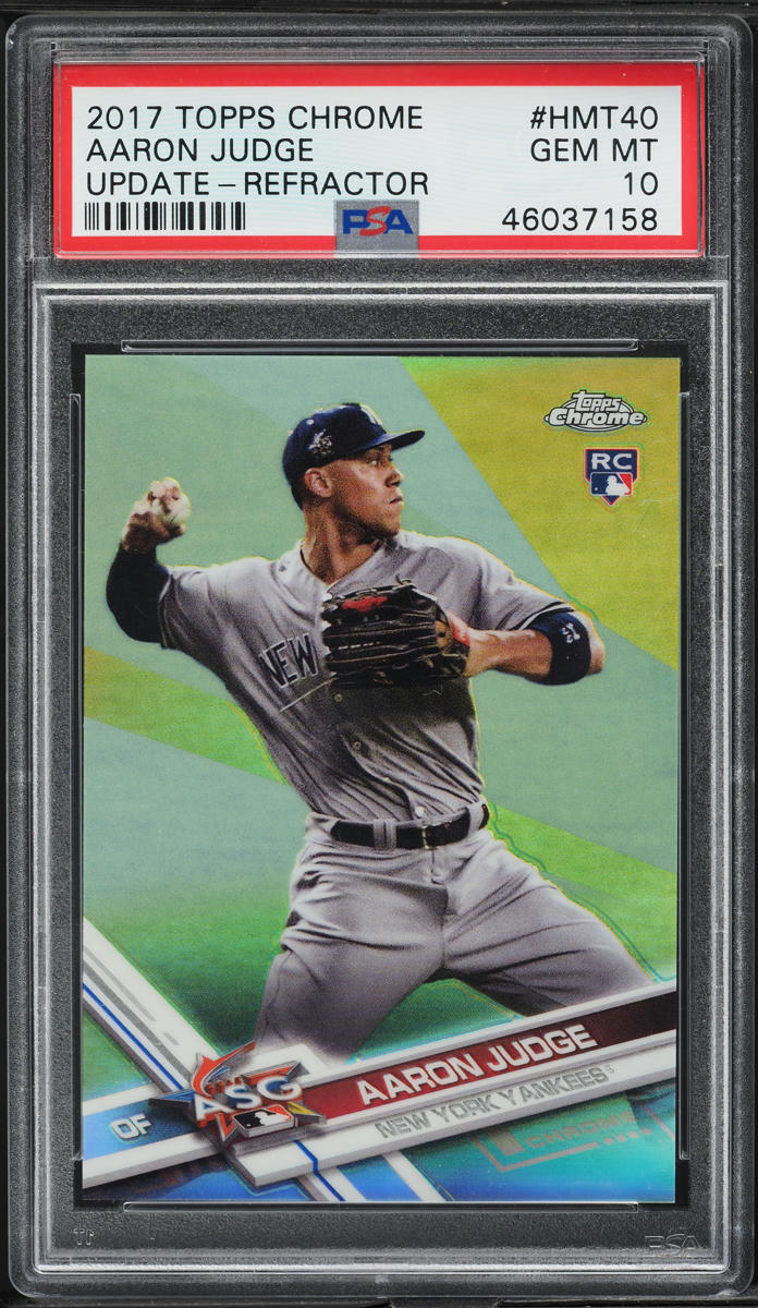 2017 Topps Chrome Update Refractor Aaron Judge ROOKIE /250 #HMT40 PSA 10 GEM