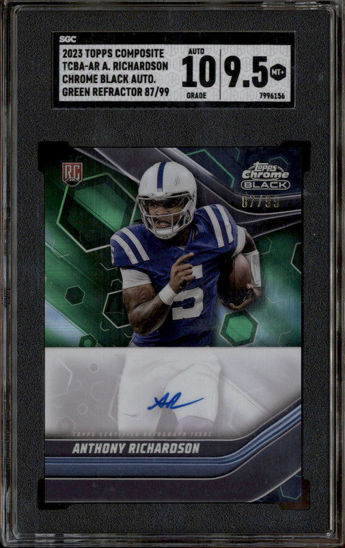 2023 Topps Composite Chrome Black Auto Green Anthony Richardson RC /99 GC 9.5