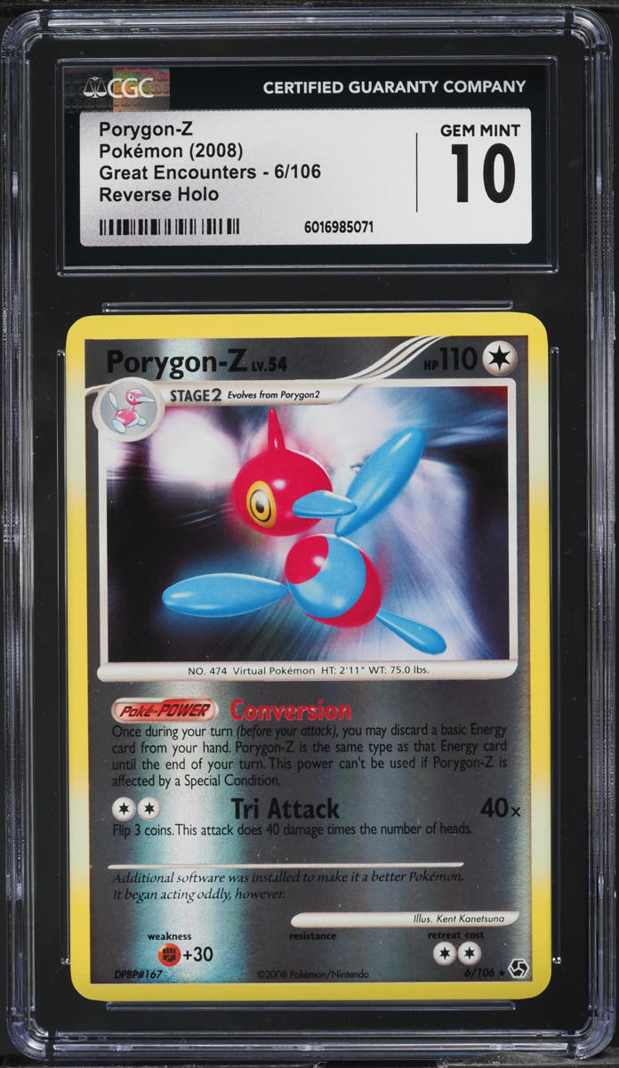 2008 Pokemon Diamond & Pearl Great Encounters Reverse Holo Porygon-Z #6 CGC 10