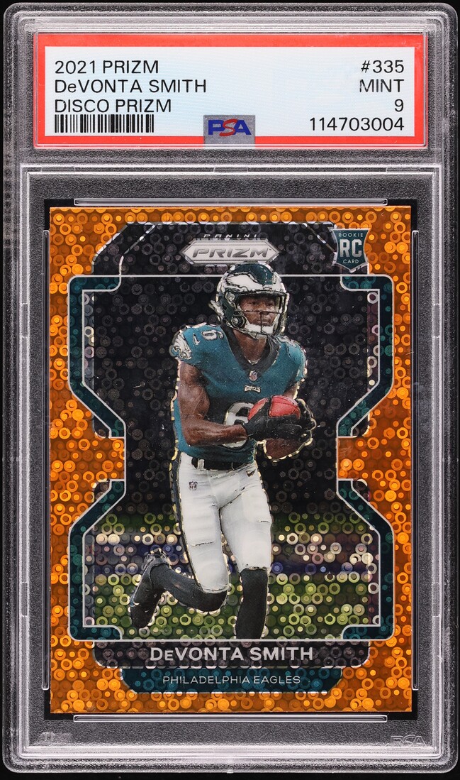 2021 Panini Prizm Disco DeVonta Smith ROOKIE #335 PSA 9 MINT
